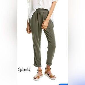Splendid Nikita 100% Viscose Buttery SOFT, cuffed hem Pants-Army Green size Med
